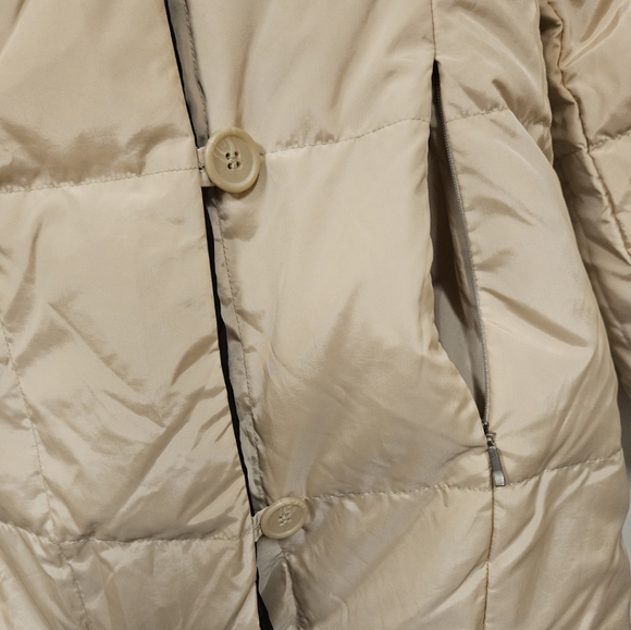 Zara Brown white reversible hooded quilted puffer jacket winter cozy size L - Picture 10 of 14